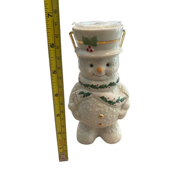Lenox Snowman Tealight Lantern Figurine Gold Trim Handle Christmas Decorate - Picture 10 of 10
